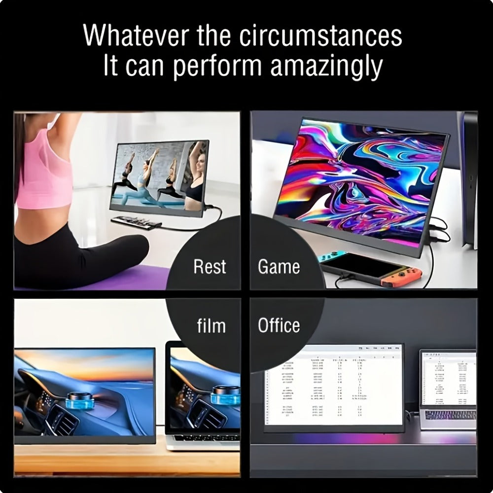 15.6 Inch Portable Monitor 1080P Touchscreen USB-C, 100% sRGB 72% NTSC IPS Travel External Second Screen for Laptop PC iPhone Android, Gaming Monitor with HDMI USB-C