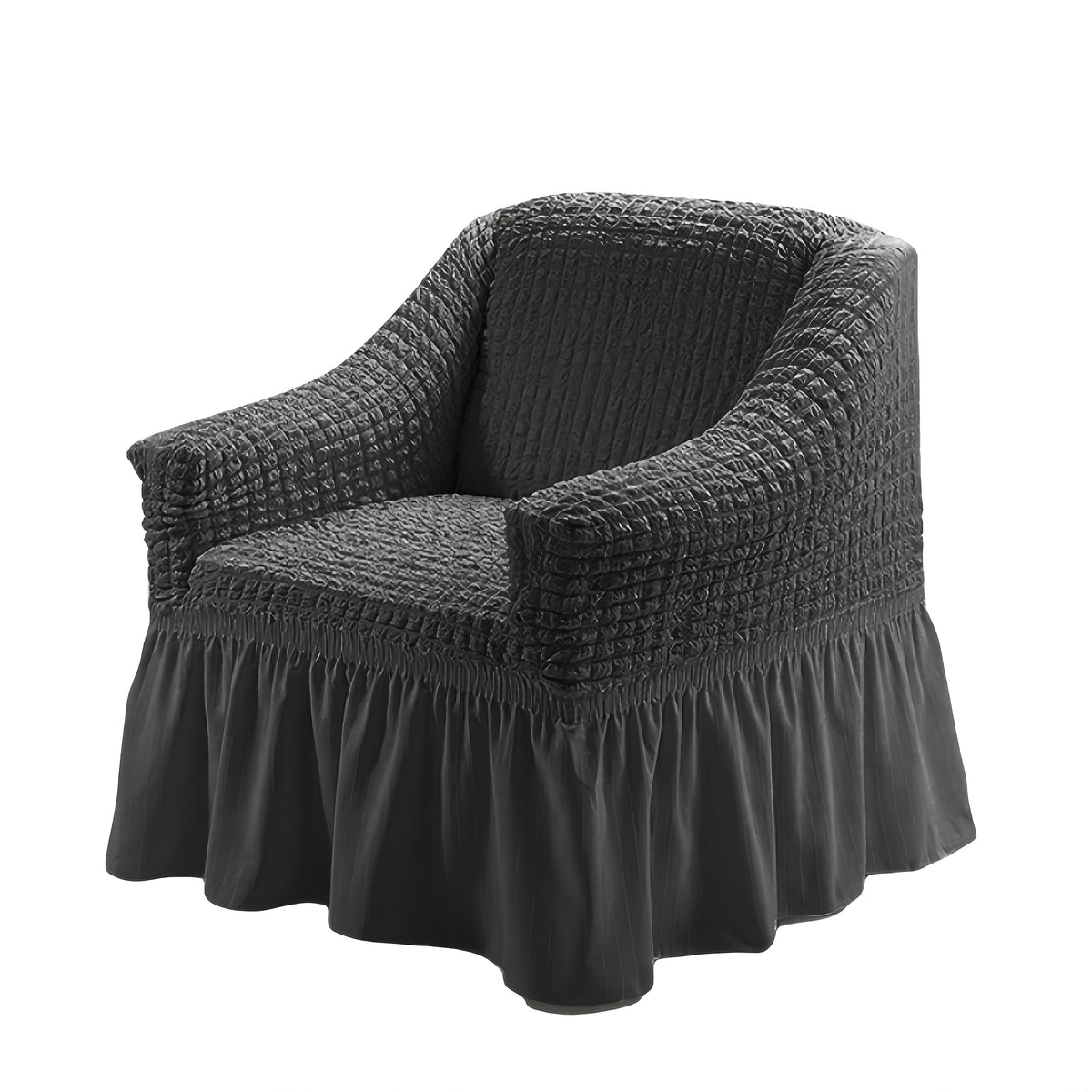 Stretch Seersucker Sofa Cover Solid Color Elastic Band Closure Machine Washable Slipcover for Armchair Loveseat 1 2 3 4 Seater - 8 Colors Home Wedding Decor