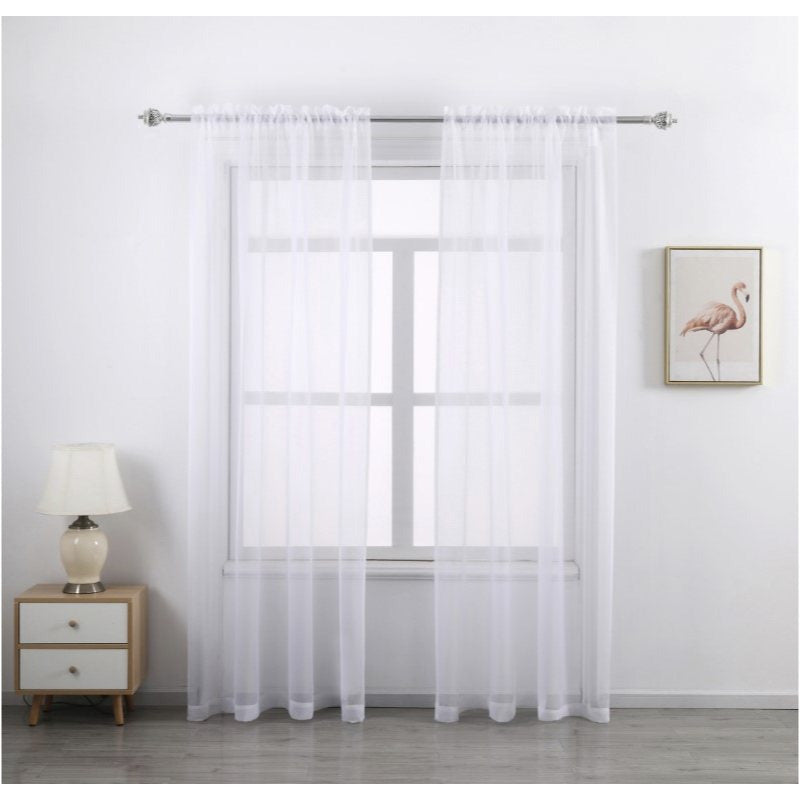 Sheer Curtains 2 Panels Rod Pocket – Light Filtering Privacy Window Drapes for Living Room Bedroom Modern Home Decor
