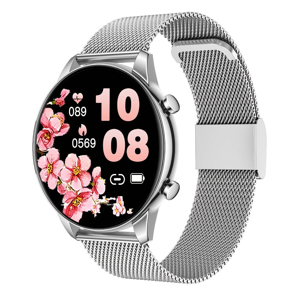 Round Dial Smartwatch 2.01 Inch Large Screen Wireless Calling 100 Sport Modes Sleep Monitor Built-In Games Weather Calculator Pedometer Heart Rate Fitness Tracker Android iPhone Compatible Men Women Steel or Silicone Band Black Silver