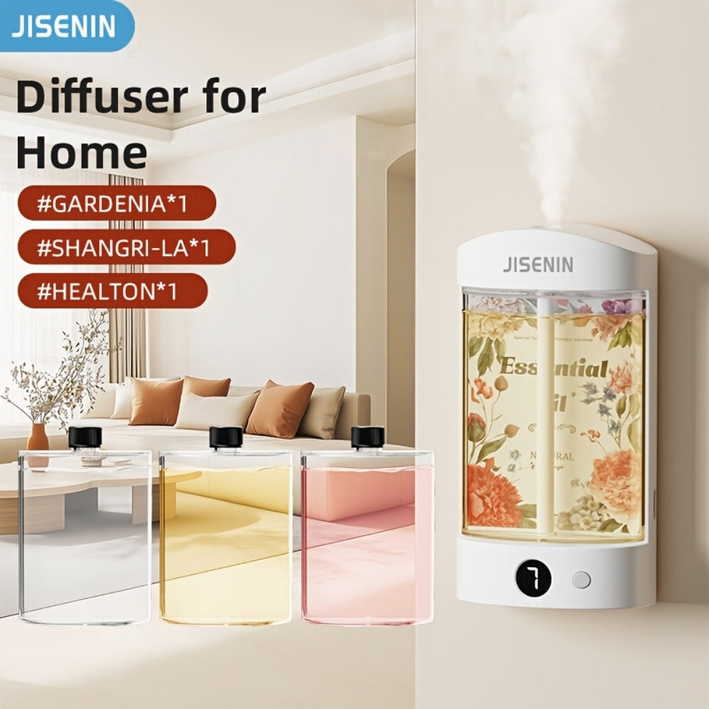 Mini Aroma Diffuser & Humidifier 2-in-1 Portable USB Rechargeable – 7-Level Timer, Silent Operation, LED Display, Auto Shut-Off, Essential Oil Bundles for Home Car Office Travel