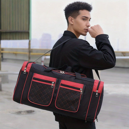 Gym Duffel Bag with Multiple Pockets, Adjustable Shoulder Strap and Zipper Closure