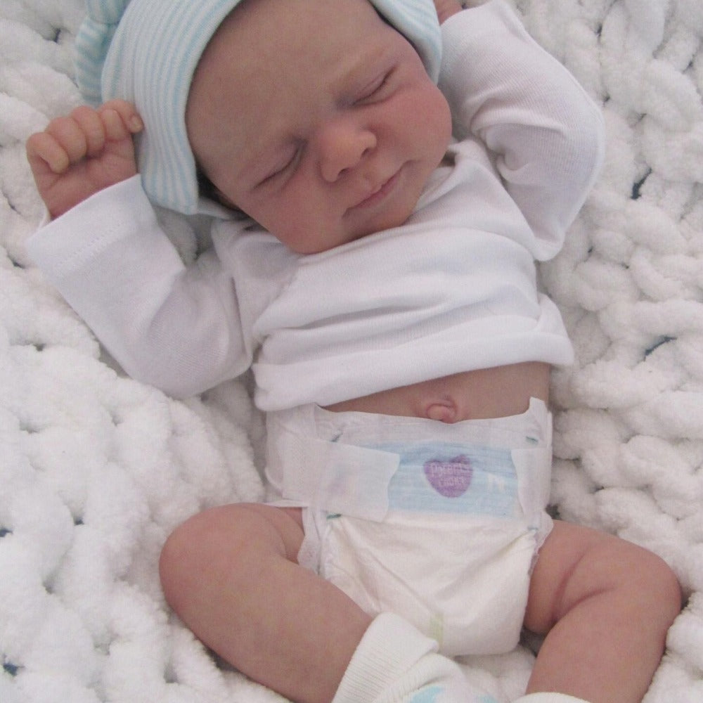 19-Inch Full Vinyl Reborn Baby Doll with Closed Eyes & Movable Limbs