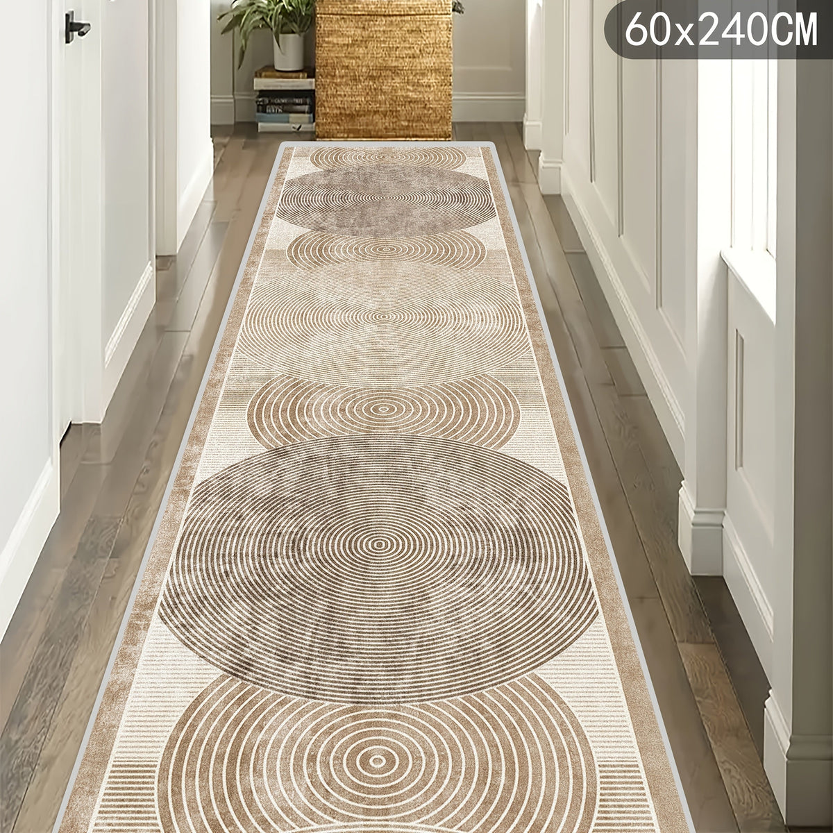 Modern Area Rug Non-Slip Machine Washable – Indoor Outdoor Rectangular Carpet in Beige, Grey, Black & Brown for Hallway, Kitchen, Living Room & Patio – 4 Sizes Available