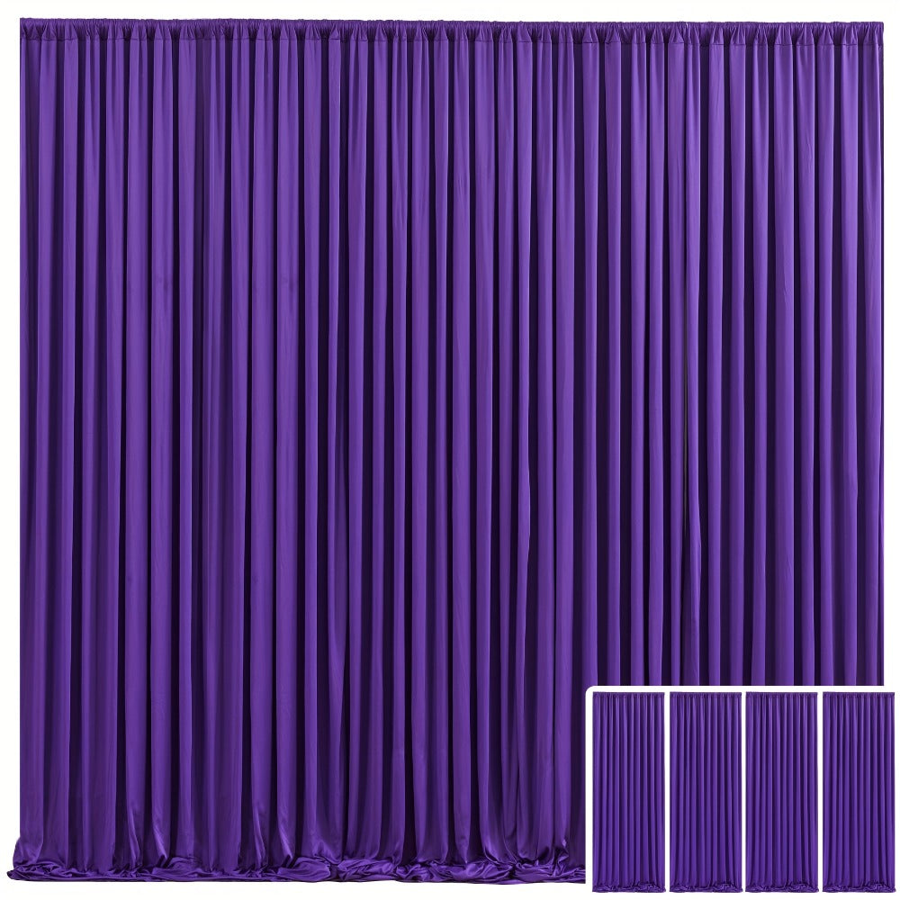 Elegant Fabric Backdrop Curtains 4pcs with Poles 59x85in Non-Transparent Wrinkle-Free Party Photo Backdrop for Wedding Birthday Bridal Shower Graduation Prom Christening Holiday Decor