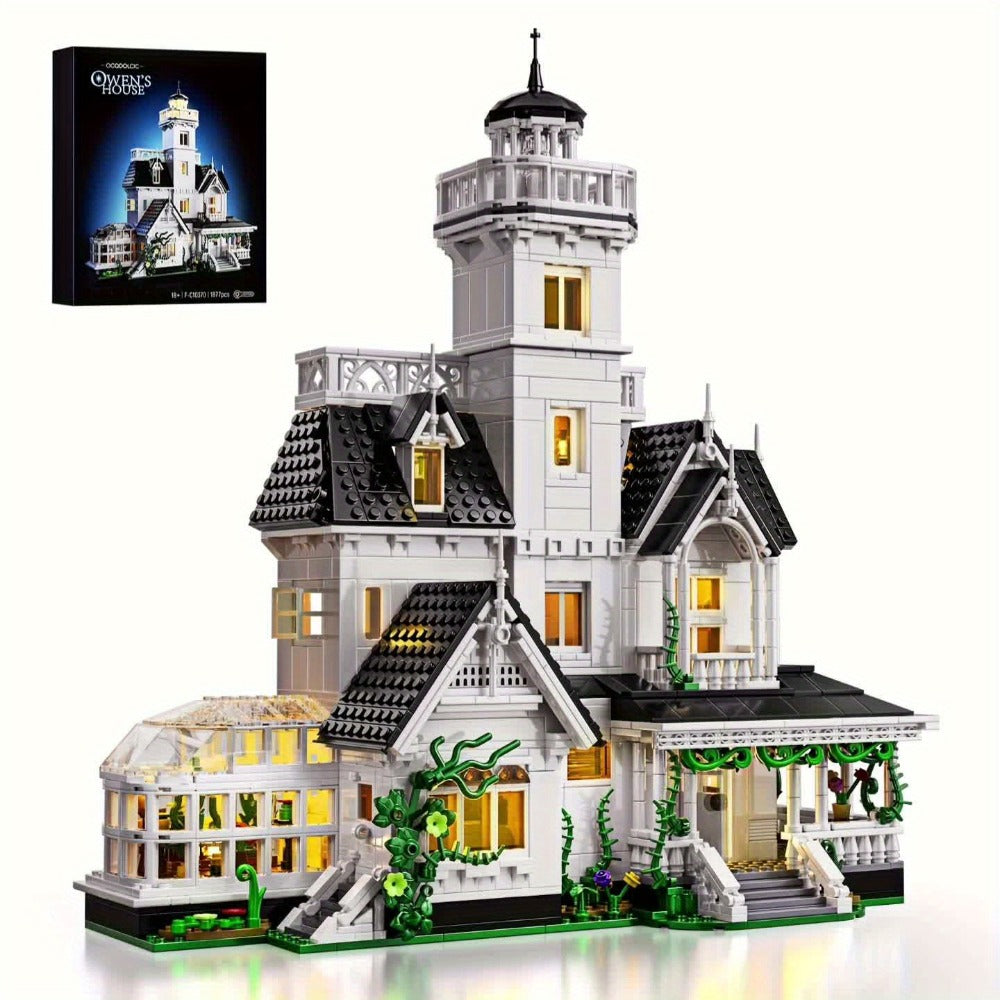 1877-Piece Victorian-Style House Building Block Set