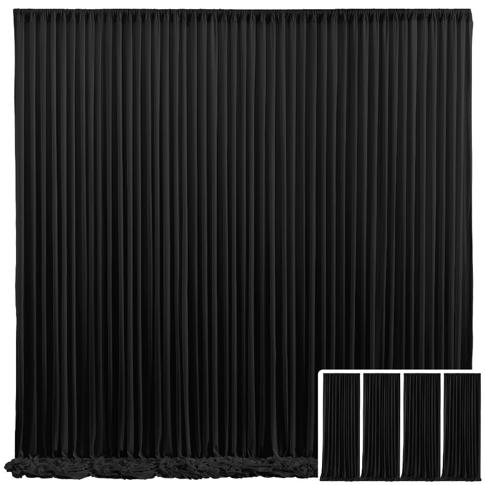 Elegant Fabric Backdrop Curtains 4pcs with Poles 59x85in Non-Transparent Wrinkle-Free Party Photo Backdrop for Wedding Birthday Bridal Shower Graduation Prom Christening Holiday Decor