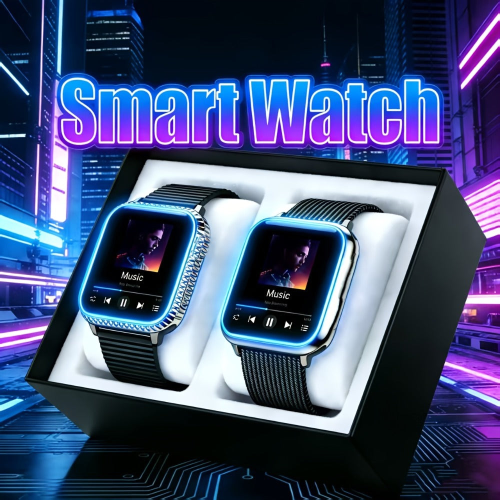 Wireless Calling Smartwatch with Music Control Touchscreen Fitness Tracker Multi-Sport Modes Message Notifications Heart Rate Sleep Monitor Unisex Men Women Smart Bracelet 2026 – 1 or 2 Pack
