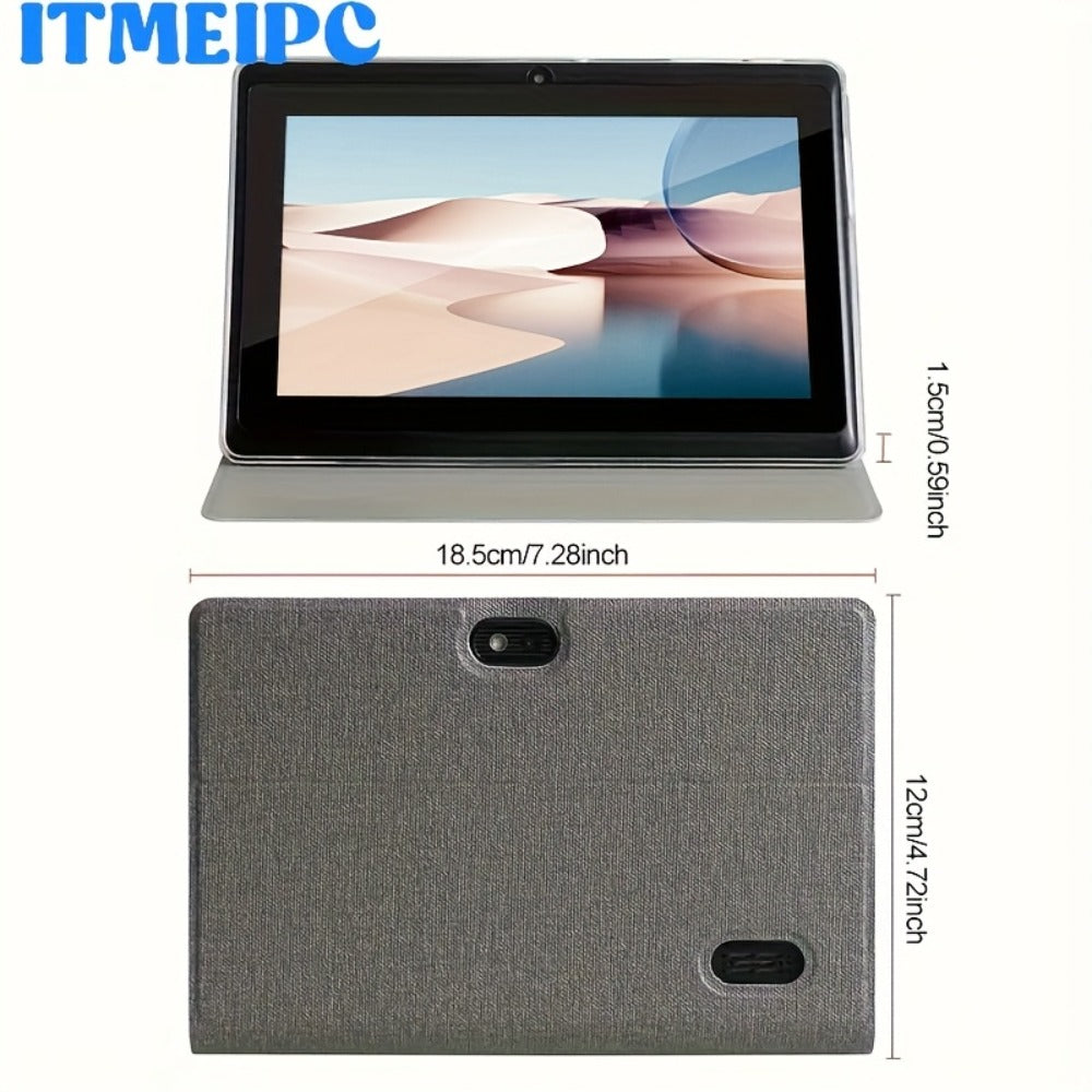 7 Inch Android 14 Tablet 4GB RAM 32GB Storage Quad-Core Cortex-A53 WiFi 6 3500mAh Battery Dual Cameras IPS Display Compact Portable Tablet PC for Kids Adults Students – Grey
