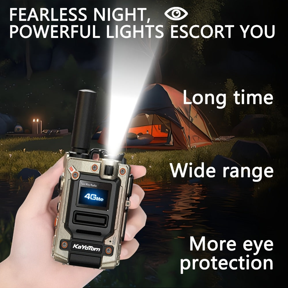 Kayotom K300S 4G Global Walkie Talkie Unlimited Range, No Monthly Fee Two Way Radio, UHF 400-480MHz Long Battery Life, Dustproof Shockproof Handheld Transceiver for Outdoor Group Remote Coordination