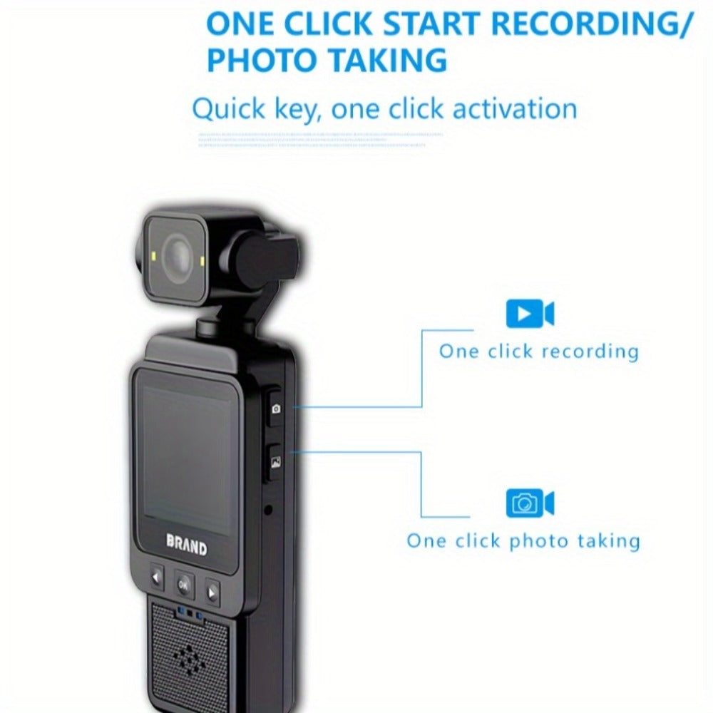 Action Camera 10180P with 360° Rotating Lens, Lightweight 150g Wearable Vlog Camera with 32G Card Option – Pocket-Sized Rechargeable Cam for Vlogging, Sports & Outdoor Adventures