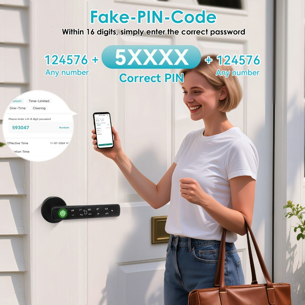 NFC Smart Deadbolt Lock 5-in-1 with Fingerprint, Password, App & Alexa - NFC Tap Keyless Entry for Home & Apartment, Single & Double Row, Keys Included, Easy DIY Install