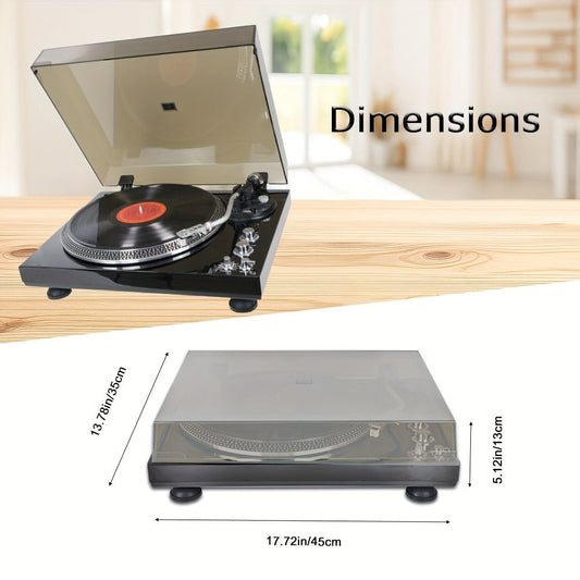 Belt-Driven Vinyl Record Player with Phono Preamp, Aluminum Platter & RCA Output
