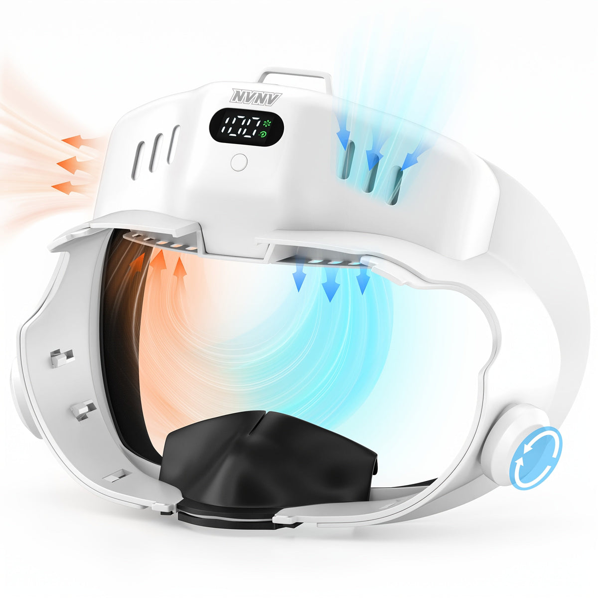 Meta Quest 3 VR Cooling Fan with Anti-Fog Face Pad - Dual Turbo 3-Speed 1000mAh Battery Breathable Face Interface Replacement