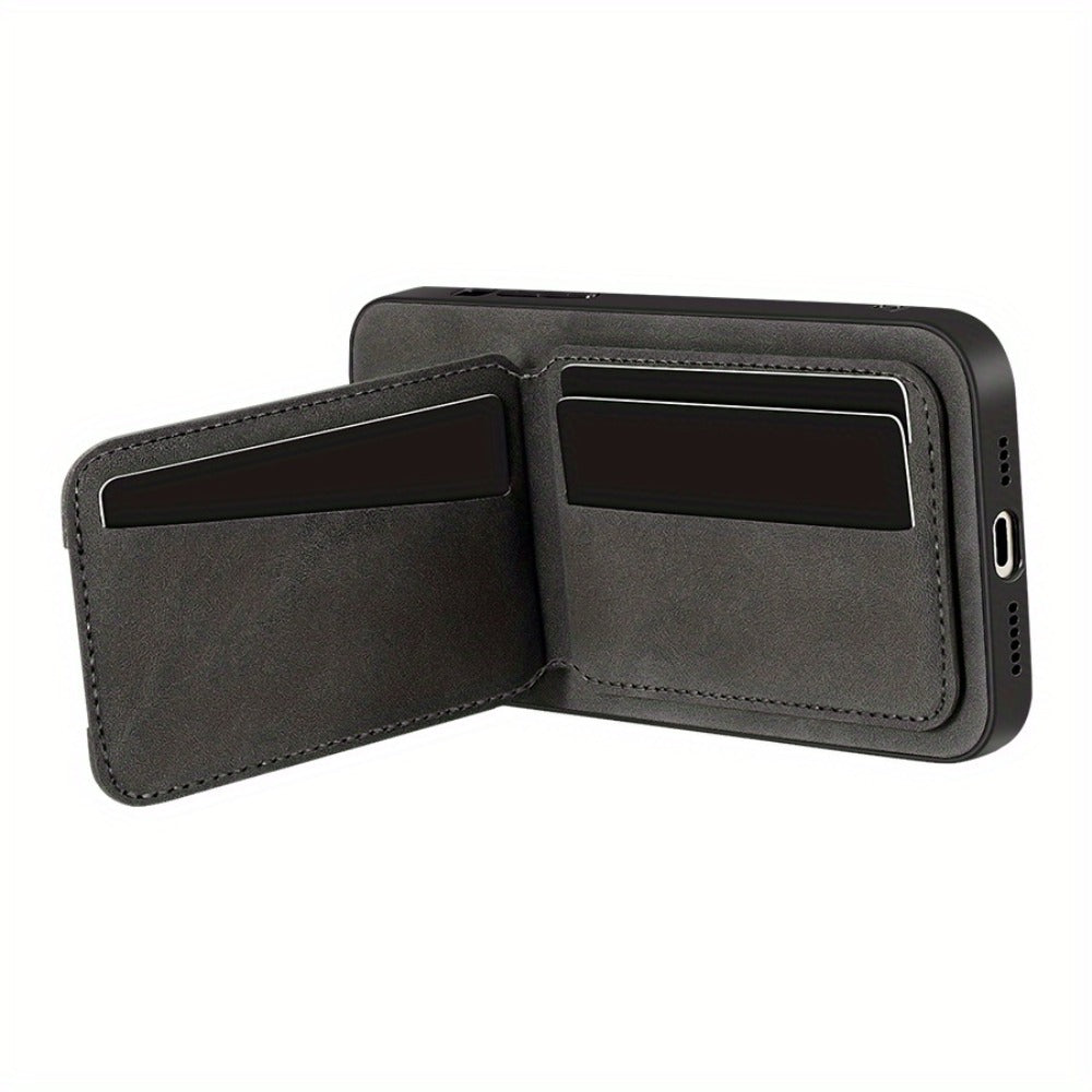 Wallet Phone Case for iPhone 16 Pro Max 16 Pro 16 Plus 16 15 14 13 12 11 Series Luxury PU Leather Flip Cover Card Holder Kickstand Magnetic Closure Moose Design – Men Women Gift