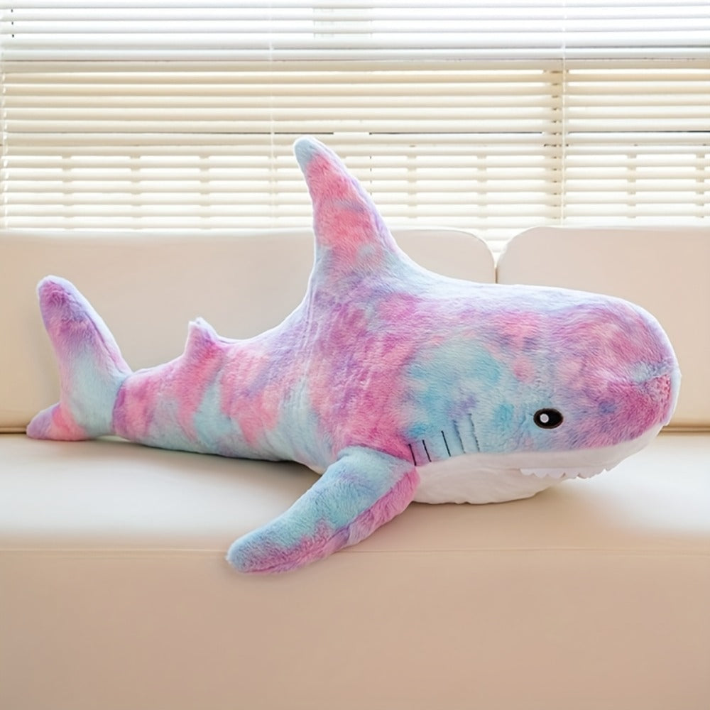 Shark Plush Throw Pillow in Mixed Colors for Ocean-Themed Decor