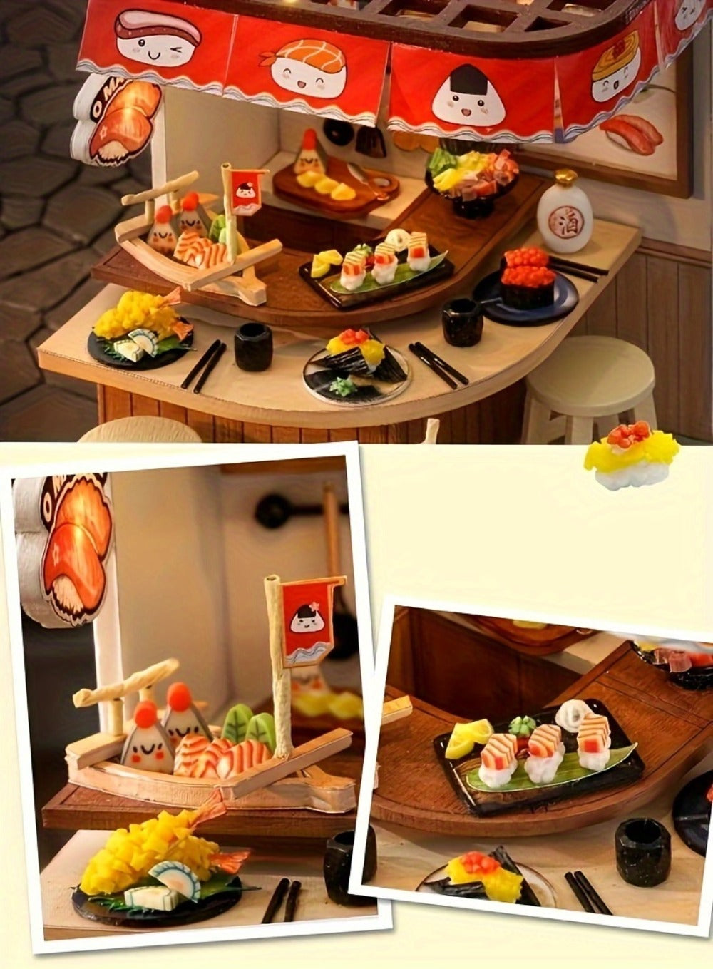 DIY Wooden Miniature House Kit with Dust Cover in Three Themes