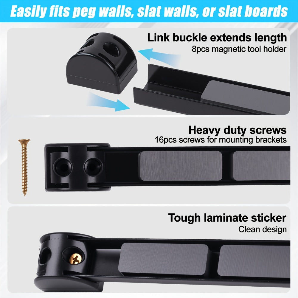 Magnetic Tool Bar Wall Mount Tool Holder 12/18 Inch – Heavy Duty Iron Magnetic Knife Strip & Tool Rack for Kitchen, Workshop & Garage | Wall Mounted Tool Organizer for Knives, Chisels & Hardware Tools