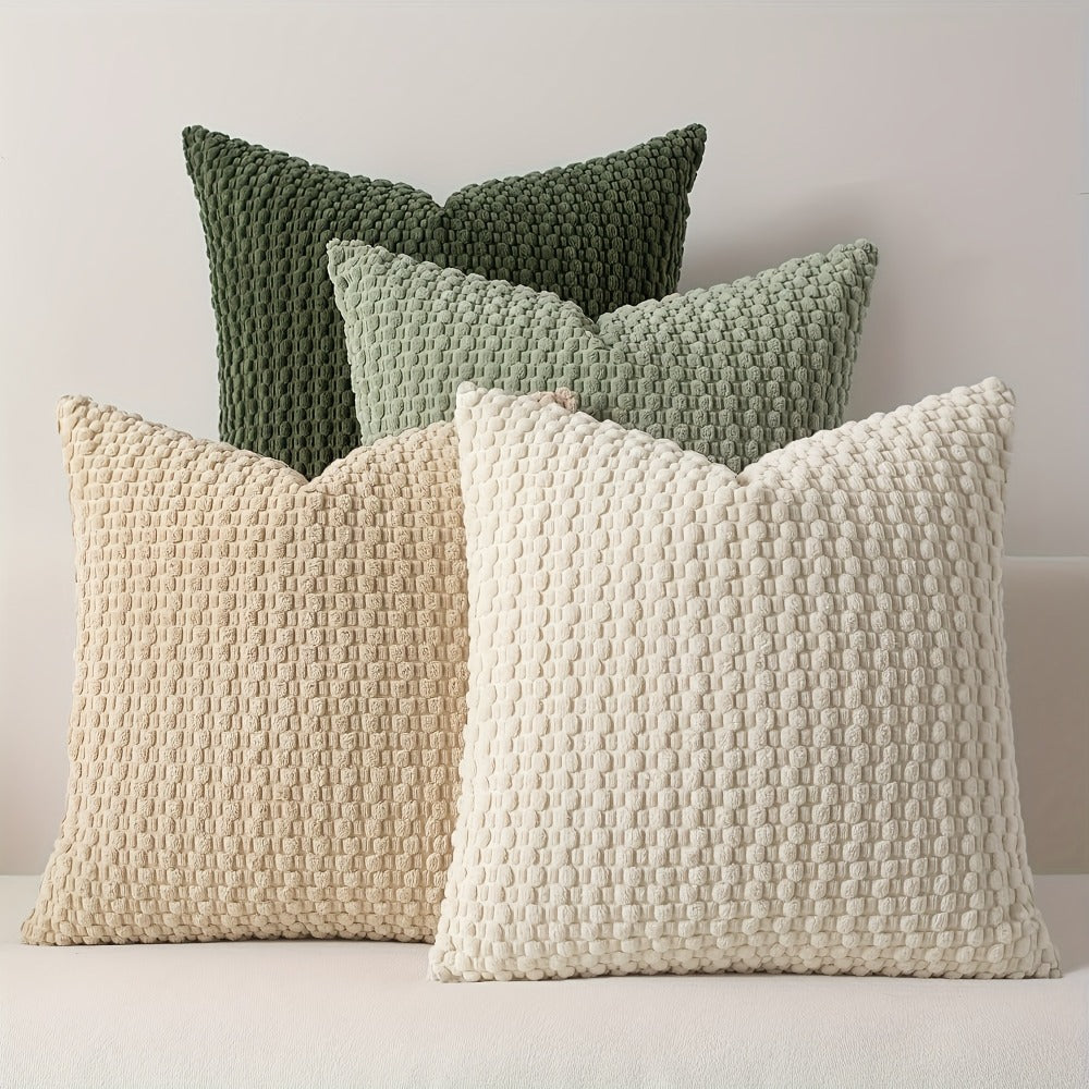 Boho Throw Pillow Covers 4 Pack Velvet Woven Cushion Covers Double-Sided Decorative Pillowcases for Sofa Couch Bed Chair 20x20 Inch Machine Washable