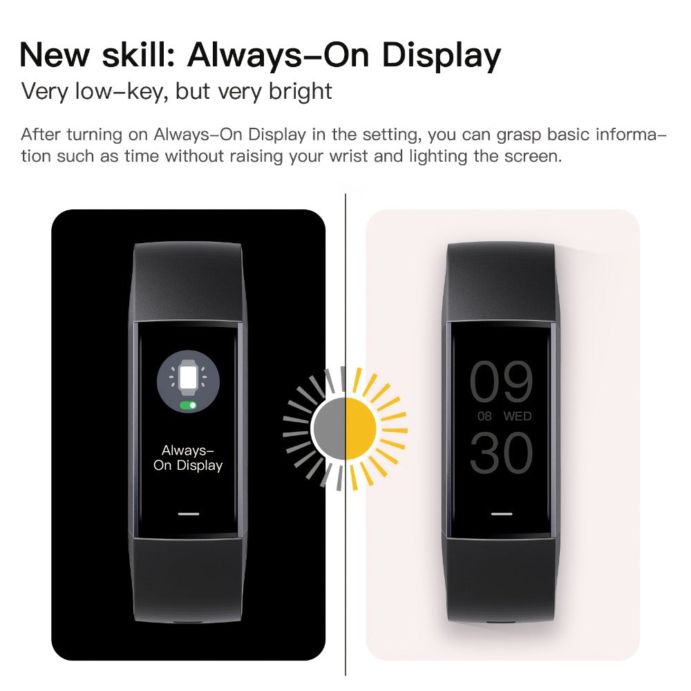 AMOLED Smart Band 1.1" Always-On Display, 14-Day Battery Life, 25 Sport Modes, Heart Rate & Sleep Tracker, 100+ Watch Faces, Ultra-Thin Fitness Watch, Weather & Music Control – For Men & Women