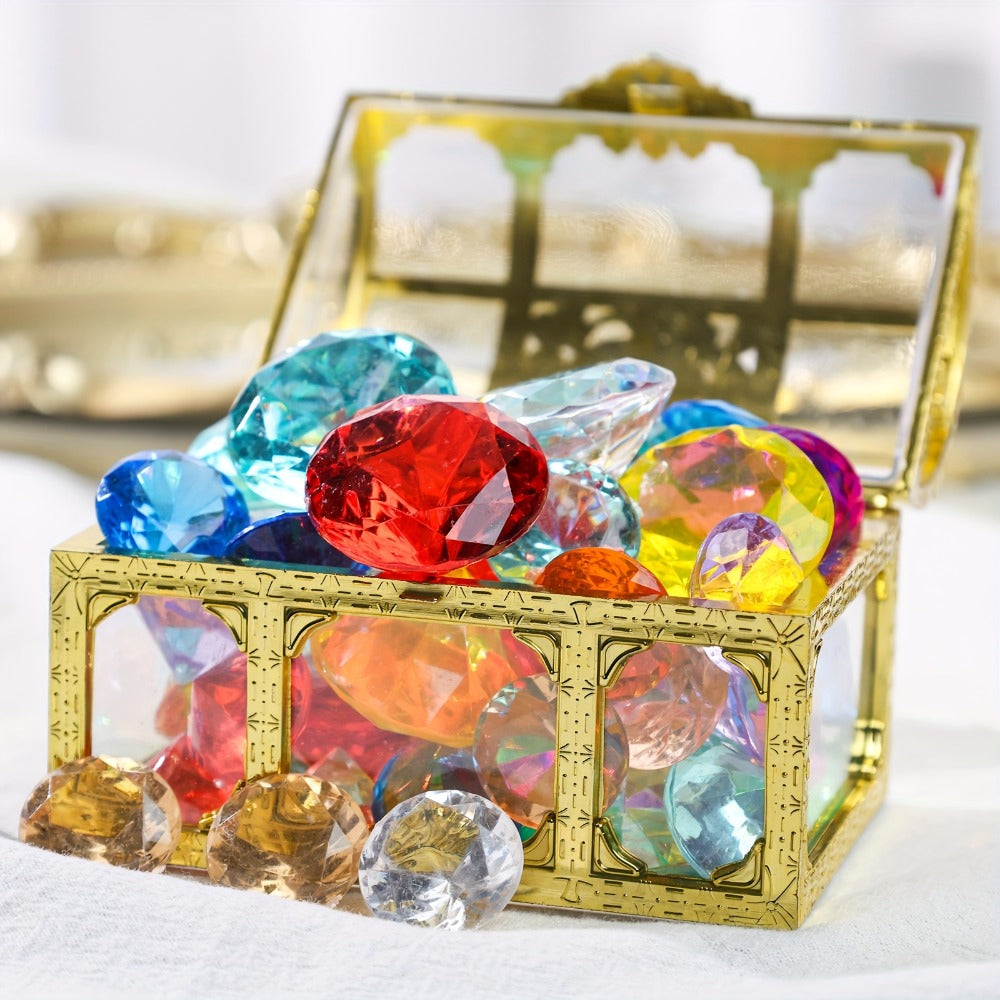 Pool Diving Gems 50-Piece Set with Pirate Treasure Chest, Underwater Dive Game