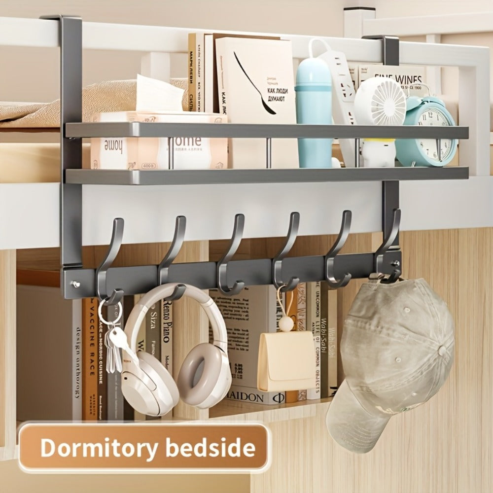 Over Door Hook Rack No Drilling Metal Storage Organizer – 4 5 6 Hooks for Bedroom Bathroom Kitchen, Versatile Door Hanger for Coats Towels Bags & Robes