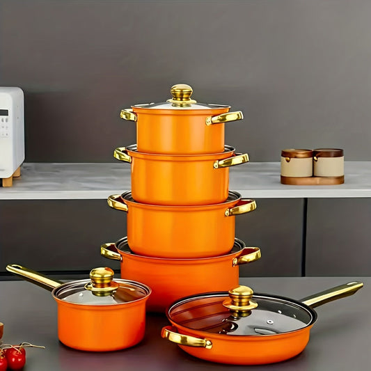 Non-Stick Cookware, Honeycomb Pan or 10- and 12-Piece Pots and Pans Sets