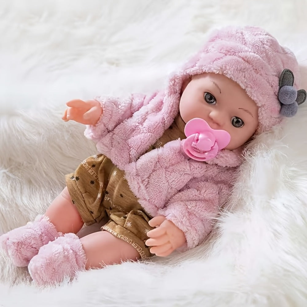 12-Inch Mini Reborn Baby Doll with Multiple Outfit Options