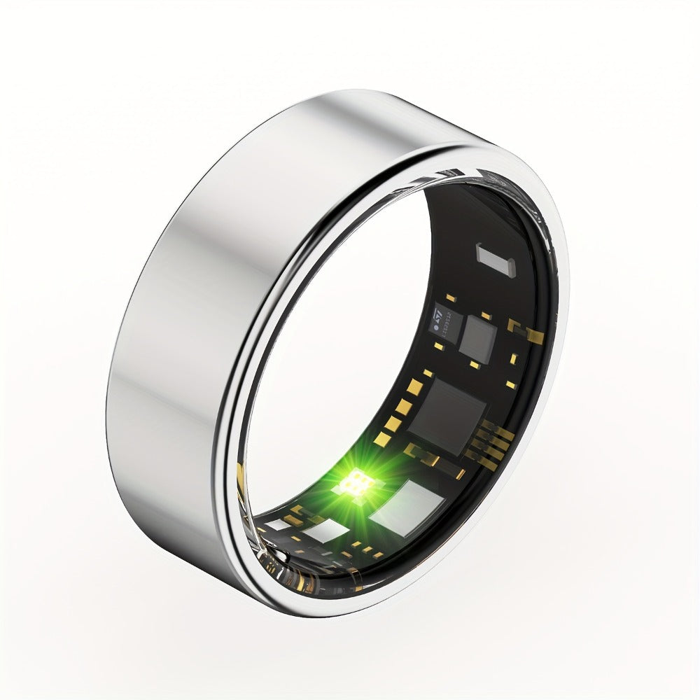 Health Monitoring Smart Ring with Heart Rate HRV Sleep Tracking, Steps Calories Body Temp & Menstrual Cycle – Bluetooth 5.3, iOS & Android, Sizes #7-#13, Rose Gold Black Silver
