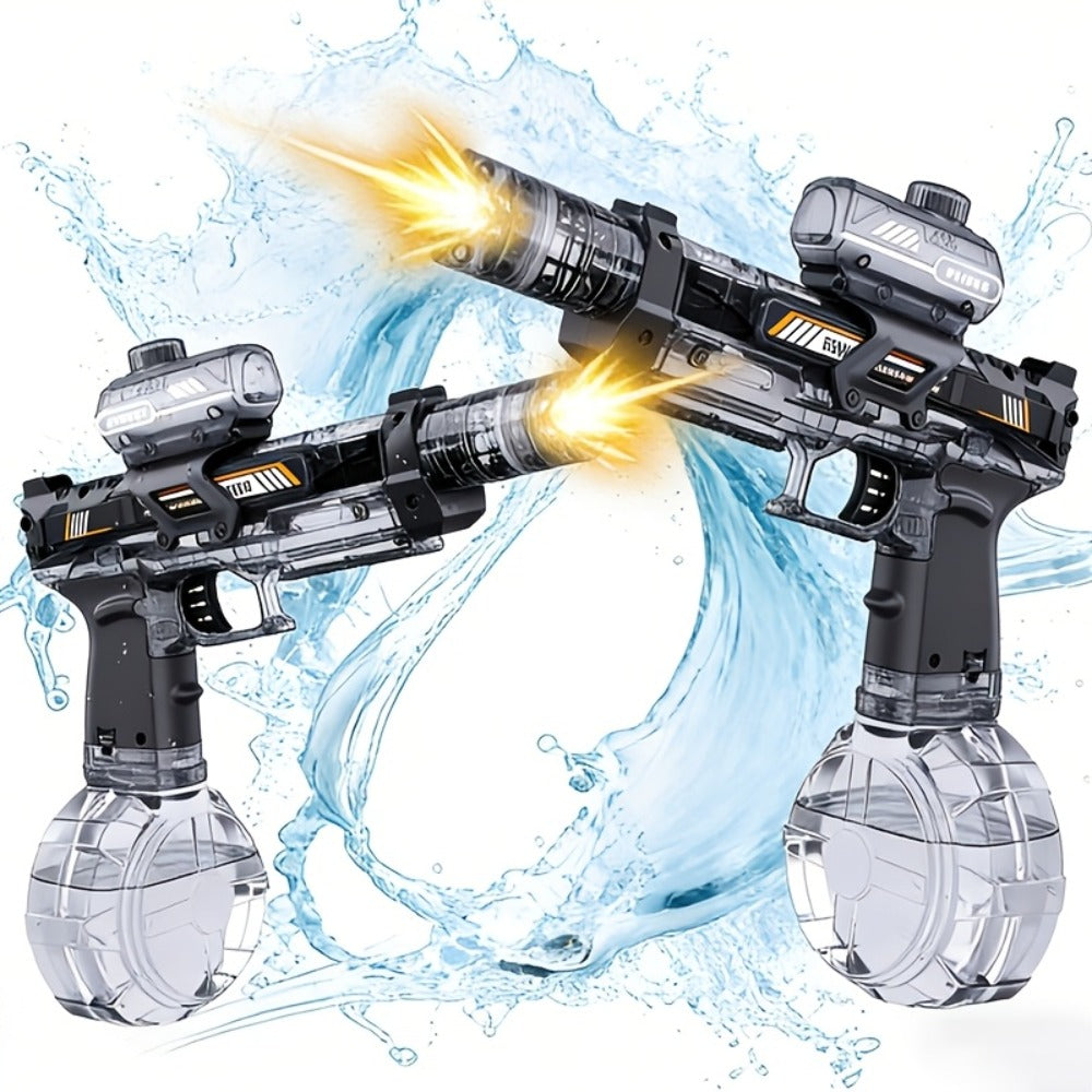 Kids Sound & Light Electric Water Gun Ages 3-8 – Auto Squirt Blaster with Large Tank & LED Effects, Summer Outdoor Pool Beach Backyard Party Toy, Birthday Gift for Boys & Girls, 1pc or 2-Pack