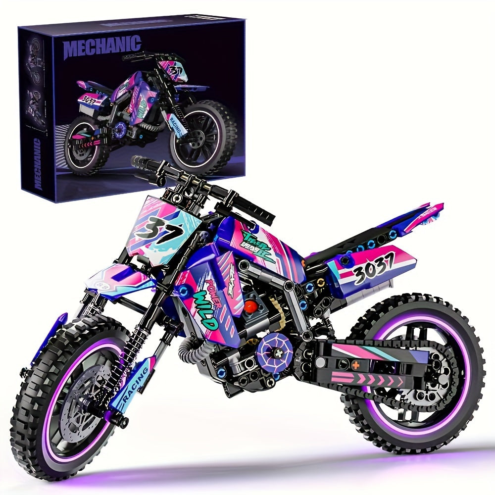 Motorcycle Building Block Set RB0084, 476 Pcs Collectible Motorbike Display Model Kit