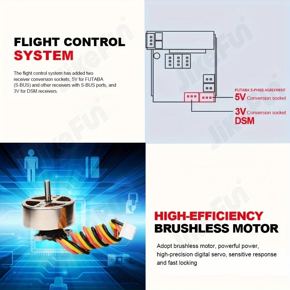 QIDI560 M7 Brushless RC Airplane, 6-Channel Fixed-Wing, 6-Axis Gyro
