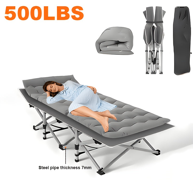 Folding Camping Cot 500/600/700 LBS Heavy Duty Portable Sleeping Bed with Mattress & Carrying Bag – Waterproof Steel Frame for Adults, Outdoor Tents, Hiking & Travel