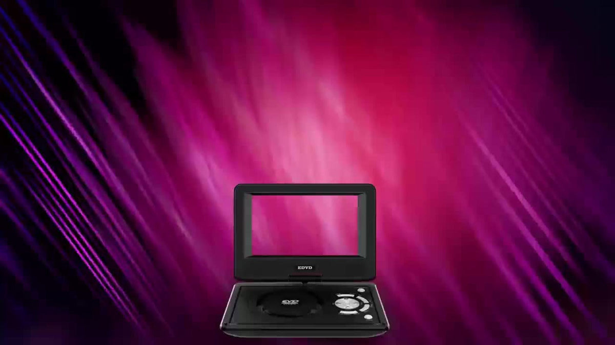 9 Inch Portable DVD Player for Kids Car Travel, Rechargeable Battery, Region Free, Dual Speakers, Earphone Jack, USB SD Card, Swivel Screen, Headrest Mount, Supports DVD CD VCD AVI MP3 JPEG