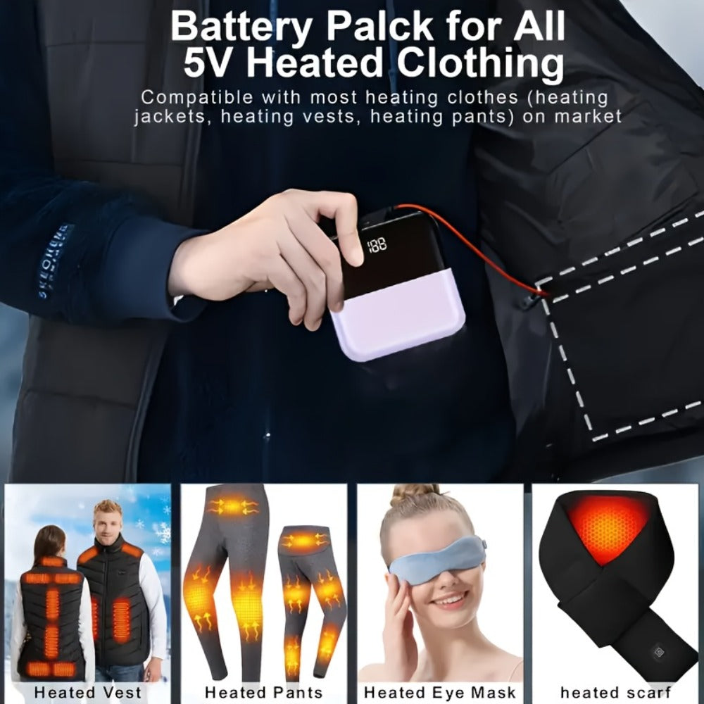 Mini Power Bank 10000mAh Pocket Portable Charger USB-C 5V 2A Slim Compact Battery Pack for iPhone Samsung Xiaomi Android – Lightweight Travel Everyday Carry Charger, Pink Black White Red