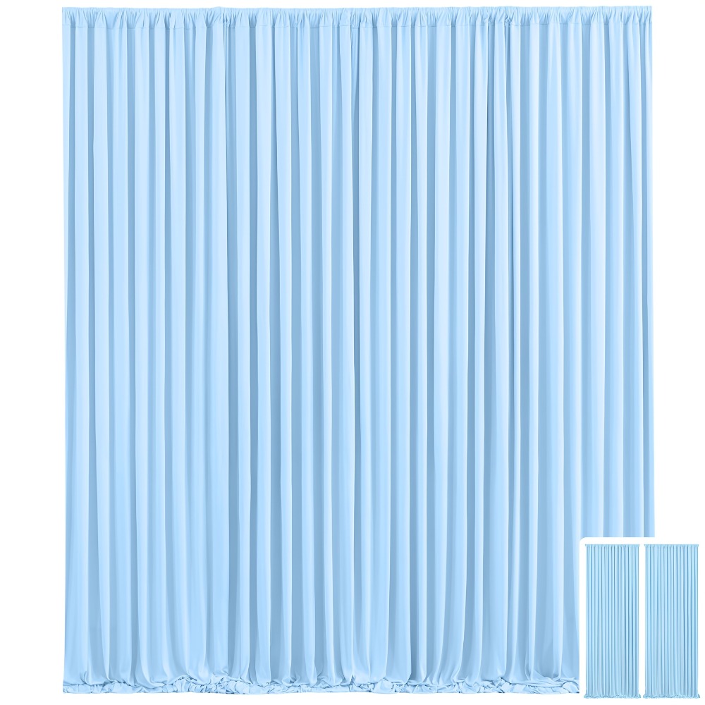 Draped Backdrop Curtains 2-Pack 10x10ft – Luxe Soft Non-Transparent Wrinkle-Free Fabric with Pole Pocket for Wedding, Birthday, Bridal Shower, Graduation, Prom & Holiday Party Decoration
