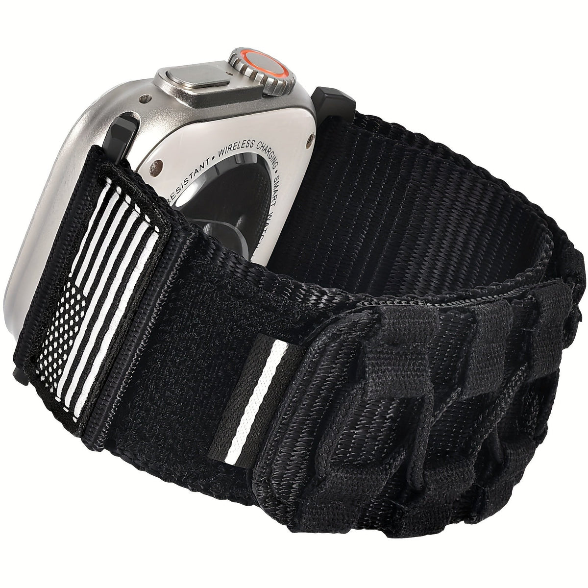 Rugged Nylon Apple Watch Band Men Sport Loop Soft Woven Adjustable Hook Loop Strap Compatible with Apple Watch Ultra 3 2 1 Series 1-11 SE 42mm 44mm 45mm 46mm 49mm Army Green Black Blue Orange Outdoor Hiking Gym