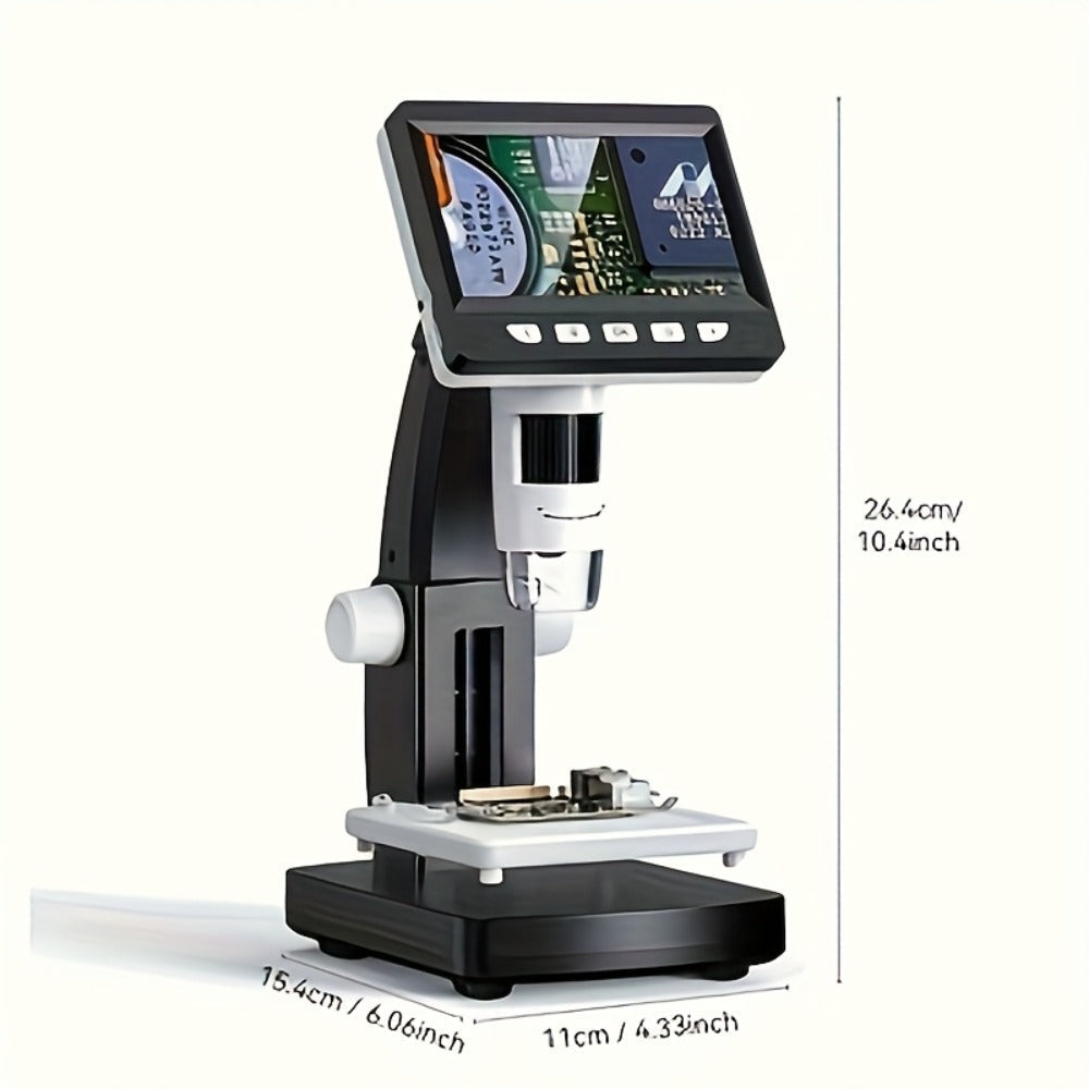 4.3 Inch Screen Digital Microscope 1000X Magnification – INSKAM Ultra Clear LCD Coin Microscope for Biological Observation, Insect, Plant, Industrial Inspection, Knitwear Testing & Educational Research