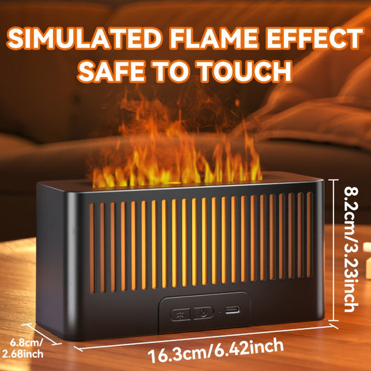 Flame Humidifier and USB Aroma Diffuser with 7-Color Light, Single or 2-Pack Options