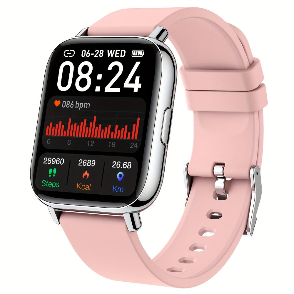 1.69 Inch Big Screen Smartwatch 100 Sport Modes Sleep Monitor Heart Rate Pedometer Fitness Tracker Compatible with Android iOS Unisex Men Women 7 Colors Off White Grey Black Pink Dark Blue Azure Purple