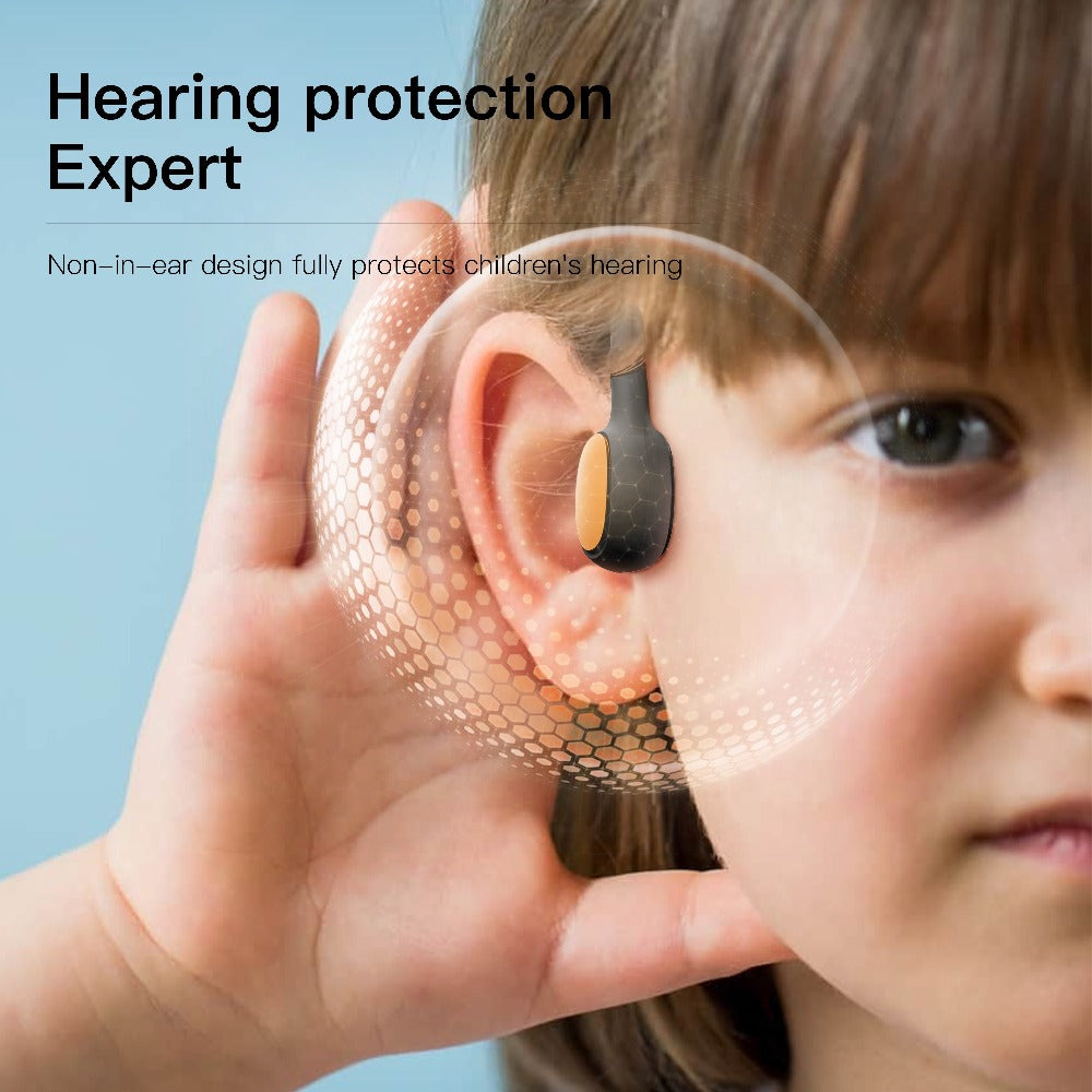 Kids Open Ear Headphones Air Conduction Wireless Bluetooth Headset Mic 20H Playtime Safe Hearing Protection Stereo Sound School Sports Outdoor Children Earphones Orange Red Green