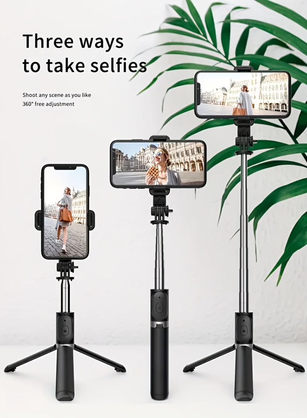 Portable Selfie Stick Tripod 40 Inch Floor Stand with Wireless Remote & Anti-Shake Base – Extendable Compact Phone Tripod for Travel Vlogging, TikTok Live, Outdoor Filming, iPhone & Android