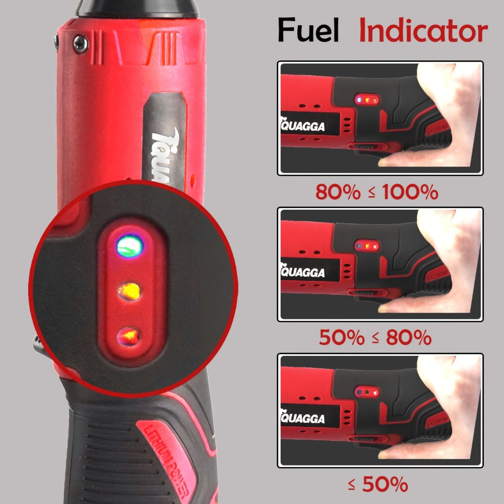 Cordless Electric Wrench QUAGGA 12V - 45Nm High Torque 3/8" Rechargeable Ratchet Wrench with Battery & Charger for Automotive Repair, Stage Truss & Home Improvement, Best Family Gift Tool