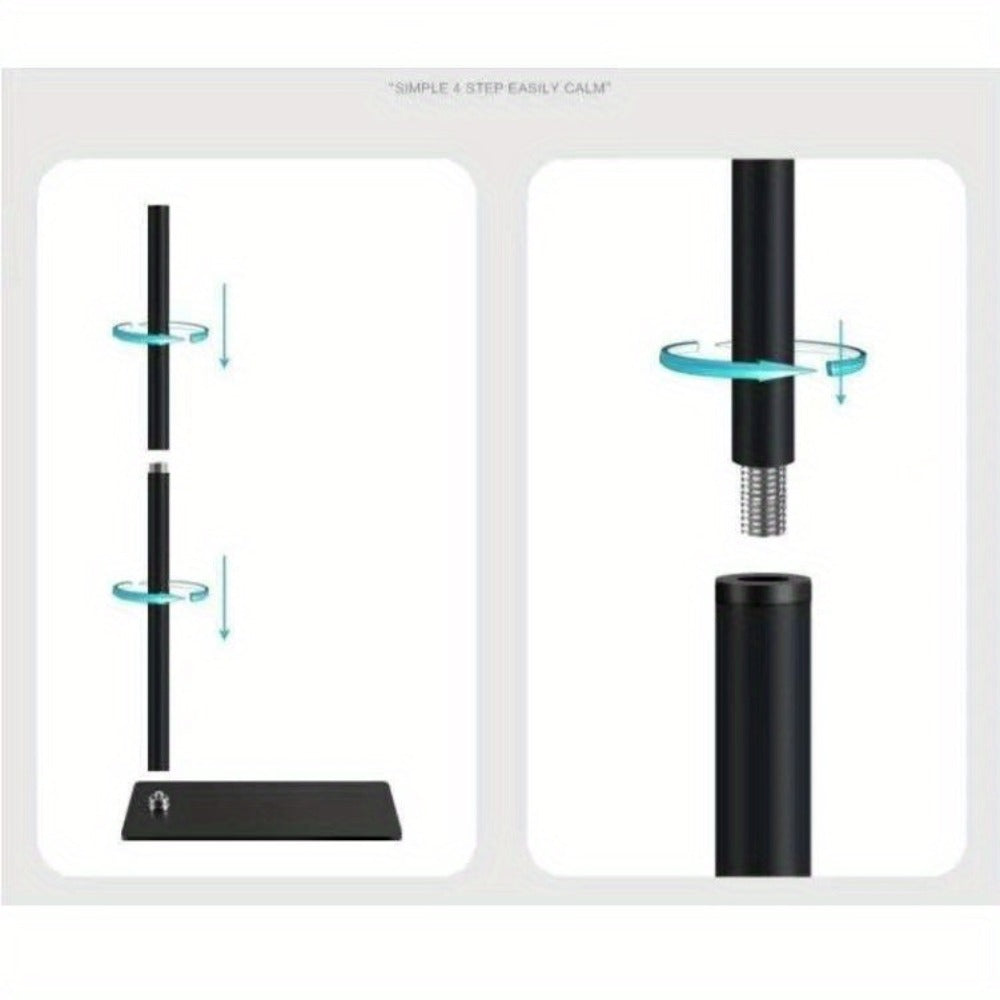 Floor Stand Phone Tablet Holder 68.9 Inch Flexible Gooseneck Lazy Bracket with 360° Rotating Head Foldable Adjustable Arm for Bed Sofa Desk Live Streaming Video Calls Hands Free Mount