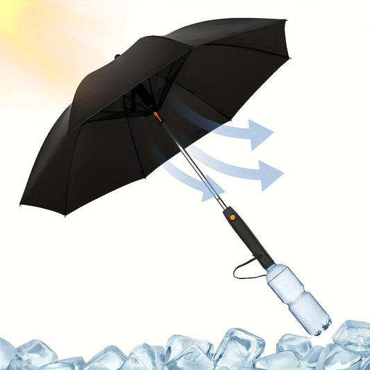 Sun and Rain Umbrella with Black Vinyl Coating and 8-Rib Aluminum Frame