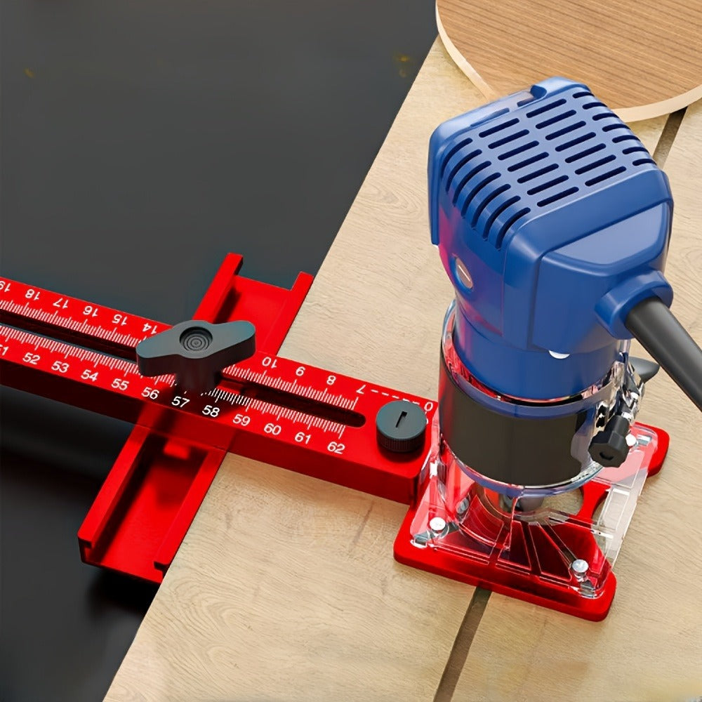Router Circle Cutting Jig 3-in-1 Woodworking Milling Fixture Precision Circular Cut Guide with Adjustable Groove Bracket for Accurate Dimensional Wood Cutting DIY Carpentry Projects