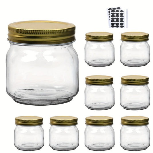 Glass Mason Jars with Lids, 8 fl oz Regular Mouth, 9–36 Pack Options