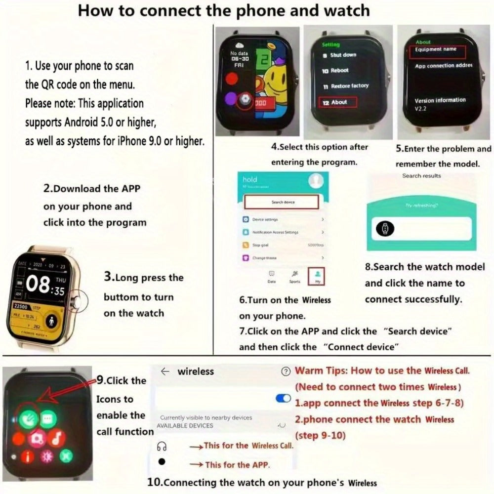 Stainless Steel Smartwatch 1.83 Inch 304L Alloy Body HD Bluetooth 5.0 Calling Music Player Multi Sport Mode Multiple Watch Faces Full Touch Screen Compatible with Android iPhone – Black Gold Pink Silver