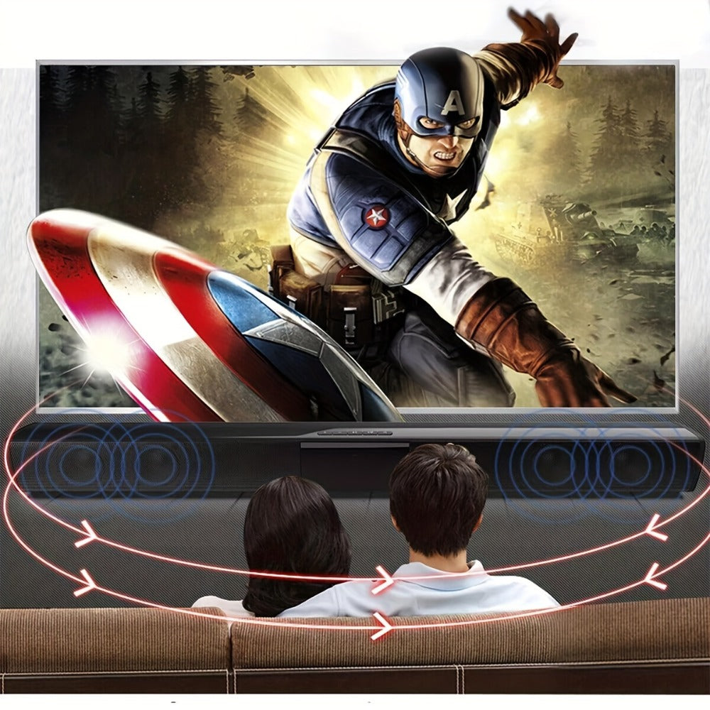 Soundbar with Subwoofer Wireless Surround Sound System 4 Speaker Home Theater Bluetooth 5.0 ARC Optical AUX Remote Control Night Mode EQ Modes TV Speaker