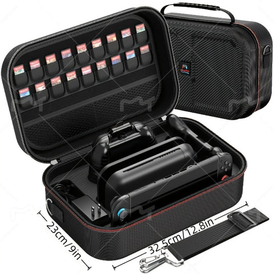 Nintendo Switch 2 Storage Bag XL – Durable Nylon Carrying Case with Card Slots, Shoulder Strap & Game Accessories Organizer, Perfect Gift for Gamers